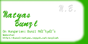 matyas bunzl business card